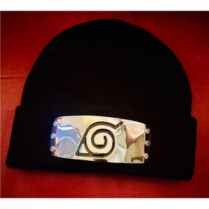 Naruto Black Beanie with Silver Symbol